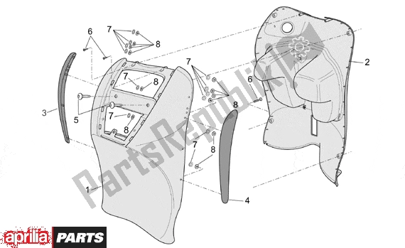 Toutes les pièces pour le Front Body Iii du Aprilia Scarabeo Ditech 560 50 2001 - 2004