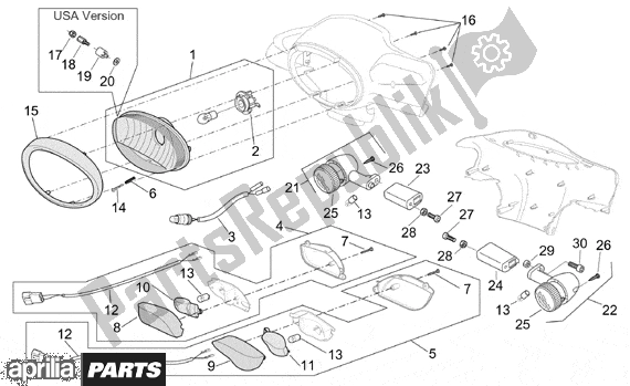 Wszystkie części do Front Lights Aprilia Scarabeo Ditech 560 50 2001 - 2004