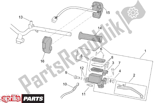 All parts for the Lh Controls of the Aprilia Scarabeo Ditech 560 50 2001 - 2004