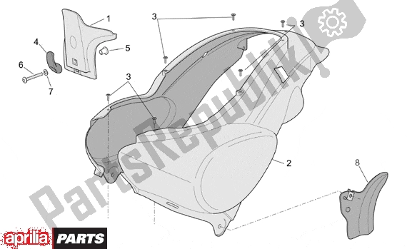 Todas as partes de Rear Body I do Aprilia Scarabeo Ditech 560 50 2001 - 2004