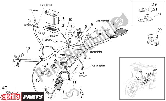 Todas as partes de Rear Electrical System do Aprilia Scarabeo Ditech 560 50 2001 - 2004