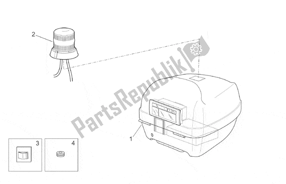 Toutes les pièces pour le Rear Headlight Top Box du Aprilia Scarabeo Ditech 560 50 2001 - 2004