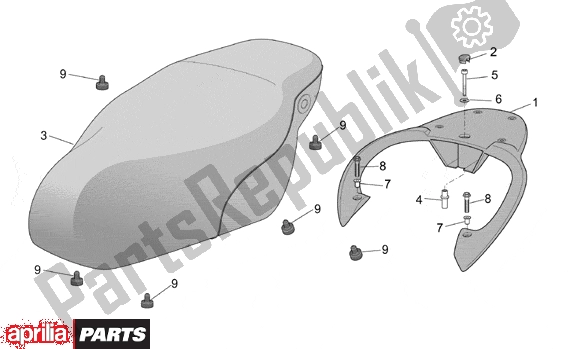 Todas as partes de Seat Carrier do Aprilia Scarabeo Ditech 560 50 2001 - 2004