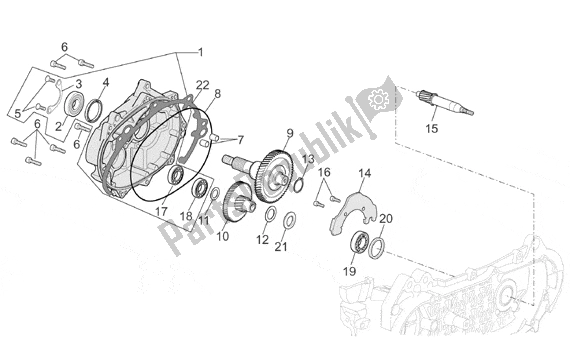 Todas las partes para Transmission de Aprilia Scarabeo Ditech 560 50 2001 - 2004