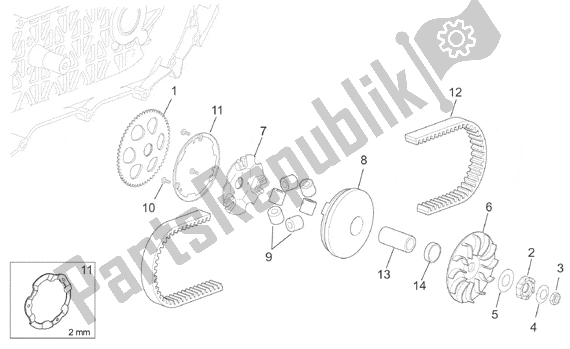 Toutes les pièces pour le Variateur du Aprilia Scarabeo Ditech 560 50 2001 - 2004