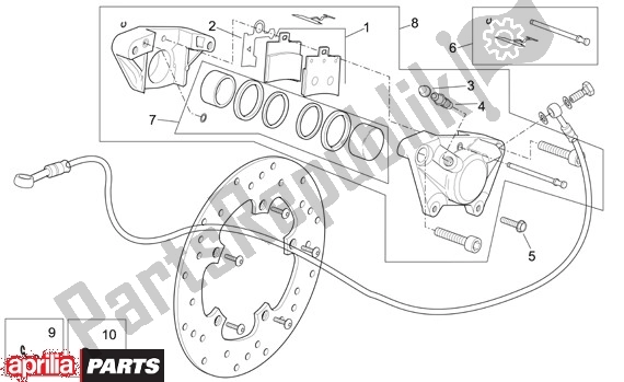 Todas las partes para Achterwielremklauw de Aprilia Scarabeo EU3 34 125 2006 - 2007