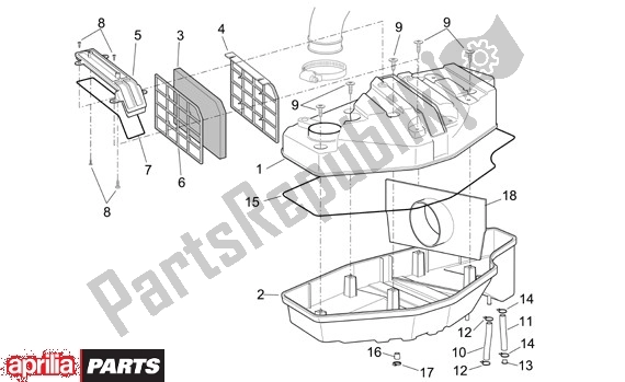 Todas las partes para Filterhuis de Aprilia Scarabeo EU3 34 125 2006 - 2007