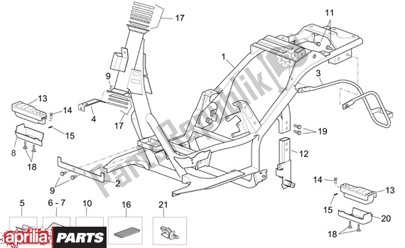 Todas as partes de Frame do Aprilia Scarabeo EU3 34 125 2006 - 2007