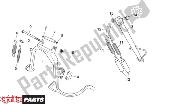 Tutte le parti per il Cavalletto Centrale del Aprilia Scarabeo EU3 34 125 2006 - 2007