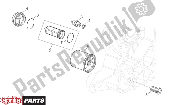 All parts for the Oliefilterinzet of the Aprilia Scarabeo EU3 34 125 2006 - 2007