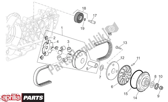 All parts for the Primaire Poelie of the Aprilia Scarabeo EU3 34 125 2006 - 2007
