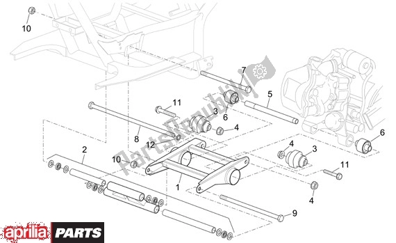 Alle onderdelen voor de Swingarm van de Aprilia Scarabeo EU3 34 125 2006 - 2007