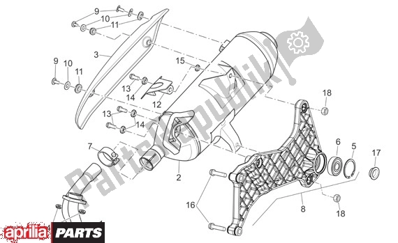 Toutes les pièces pour le Uitlaatgroep du Aprilia Scarabeo EU3 34 125 2006 - 2007