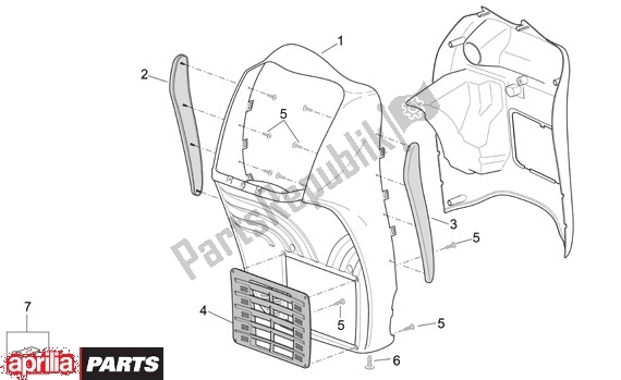 All parts for the Voorscherm of the Aprilia Scarabeo EU3 34 125 2006 - 2007