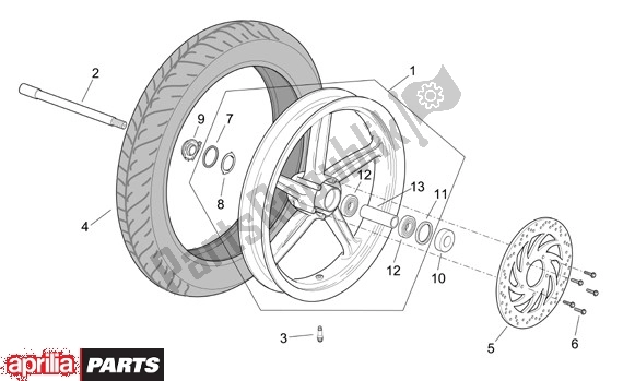 All parts for the Front Wheel of the Aprilia Scarabeo EU3 34 125 2006 - 2007