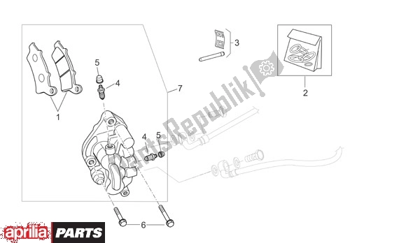 All parts for the Voorwielremklauw of the Aprilia Scarabeo EU3 34 125 2006 - 2007