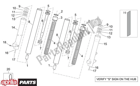 Todas las partes para Vork Showa de Aprilia Scarabeo EU3 34 125 2006 - 2007