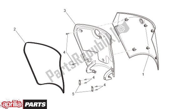 All parts for the Bagagevakklap of the Aprilia Scarabeo IE 125 / 200 81 2011