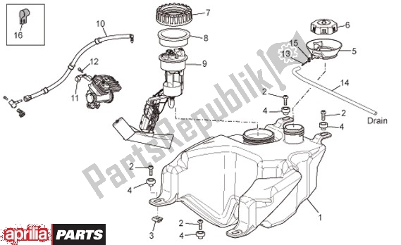 All parts for the Fuel Tank-seat of the Aprilia Scarabeo IE 125 / 200 81 2011