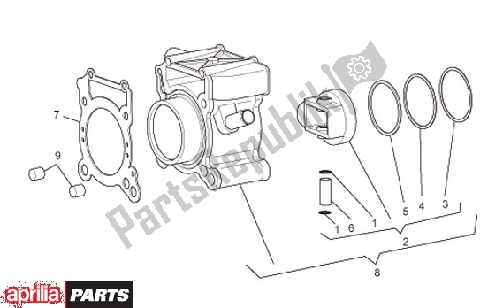 All parts for the Cylinder of the Aprilia Scarabeo IE 125 / 200 81 2011