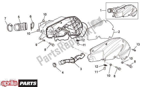 Alle Teile für das Filterhuis des Aprilia Scarabeo IE 125 / 200 81 2011