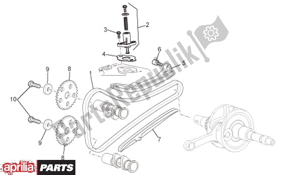 Alle onderdelen voor de Kettingspanner van de Aprilia Scarabeo IE 125 / 200 81 2011
