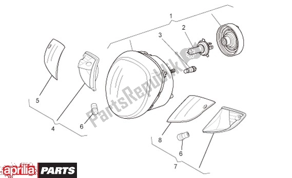 All parts for the Headlight of the Aprilia Scarabeo IE 125 / 200 81 2011