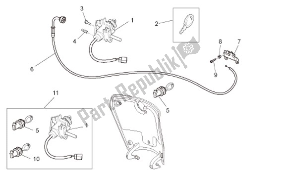 Todas as partes de Conjunto De Slots do Aprilia Scarabeo IE 125 / 200 81 2011