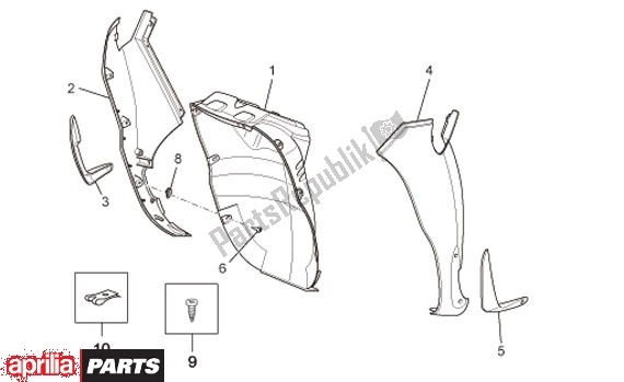 Tutte le parti per il Voorscherm del Aprilia Scarabeo IE 125 / 200 81 2011