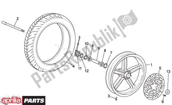 Tutte le parti per il Ruota Anteriore del Aprilia Scarabeo IE 125 / 200 81 2011