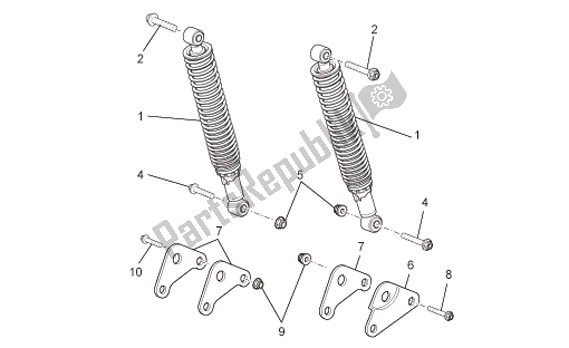 Todas las partes para Varillaje De Suspensión Trasera de Aprilia Scarabeo IE Light 54 125 2009 - 2010