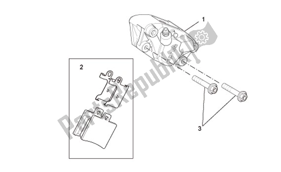 All parts for the Achterwielremklauw of the Aprilia Scarabeo IE Light 54 125 2009 - 2010