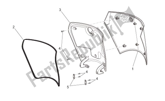 All parts for the Bagagevakklap of the Aprilia Scarabeo IE Light 54 125 2009 - 2010