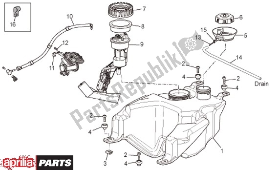 All parts for the Fuel Tank-seat of the Aprilia Scarabeo IE Light 54 125 2009 - 2010