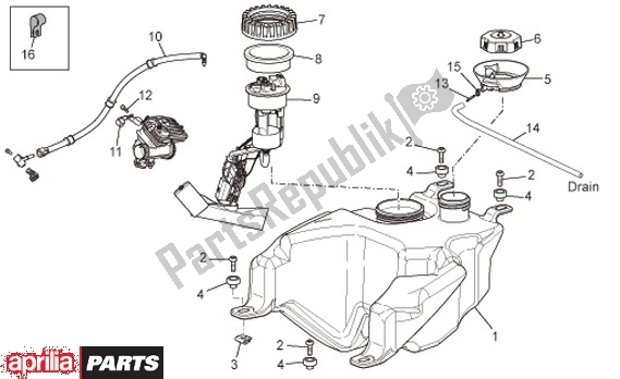 Wszystkie części do Siedzenie Zbiornika Paliwa Aprilia Scarabeo IE Light 54 125 2009 - 2010