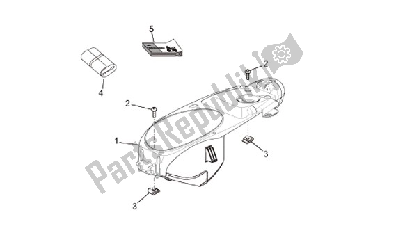 Todas as partes de Buddyseat Onderdverkleding do Aprilia Scarabeo IE Light 54 125 2009 - 2010