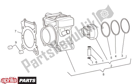 Toutes les pièces pour le Cylindre du Aprilia Scarabeo IE Light 54 125 2009 - 2010