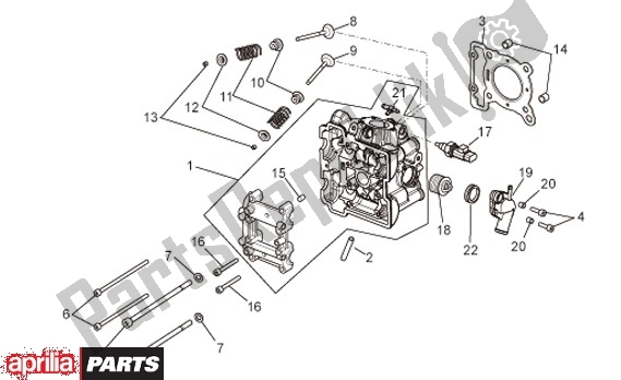 All parts for the Cylinder Head of the Aprilia Scarabeo IE Light 54 125 2009 - 2010