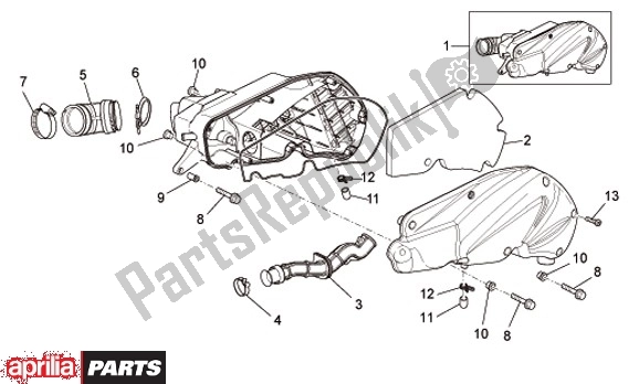All parts for the Filterhuis of the Aprilia Scarabeo IE Light 54 125 2009 - 2010