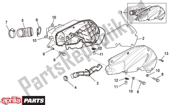 Alle onderdelen voor de Filterhuis van de Aprilia Scarabeo IE Light 54 125 2009 - 2010