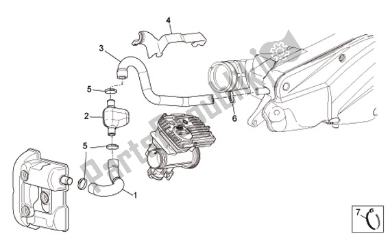 Tutte le parti per il Olieontluchtingsbehuizing del Aprilia Scarabeo IE Light 54 125 2009 - 2010