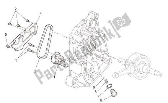 All parts for the Oil Pump of the Aprilia Scarabeo IE Light 54 125 2009 - 2010