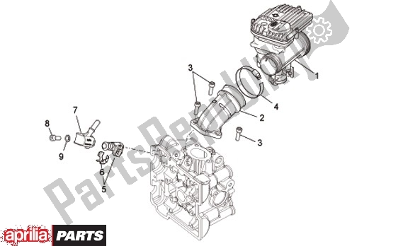 All parts for the Smoorklephuis of the Aprilia Scarabeo IE Light 54 125 2009 - 2010