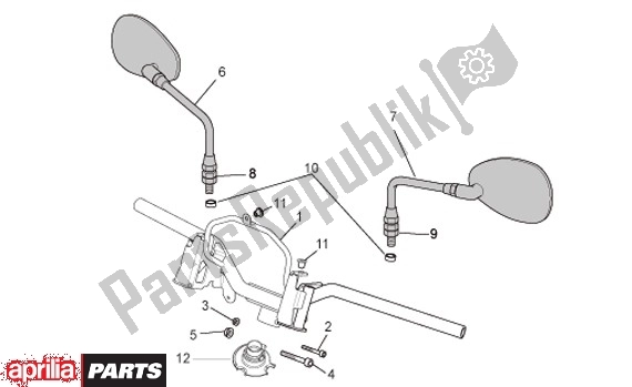 All parts for the Handlebar of the Aprilia Scarabeo IE Light 54 125 2009 - 2010