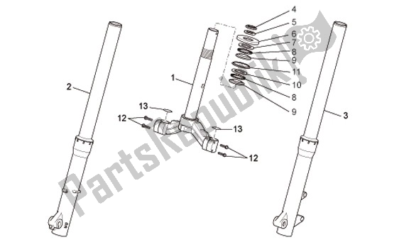 Wszystkie części do Vork I Aprilia Scarabeo IE Light 54 125 2009 - 2010