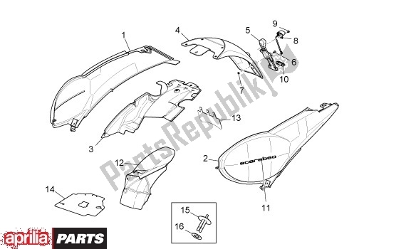 Toutes les pièces pour le Zijbeplating du Aprilia Scarabeo IE Light 54 125 2009 - 2010