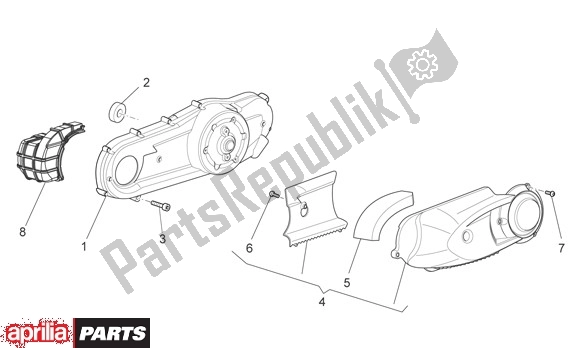 All parts for the Behuizingsdeksel of the Aprilia Scarabeo Light 35 125 2007 - 2008