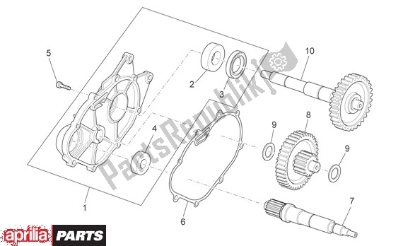 All parts for the Transmision of the Aprilia Scarabeo Light 35 125 2007 - 2008
