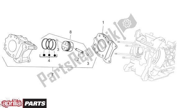 All parts for the Cylinder of the Aprilia Scarabeo Light 33 250 2006 - 2008