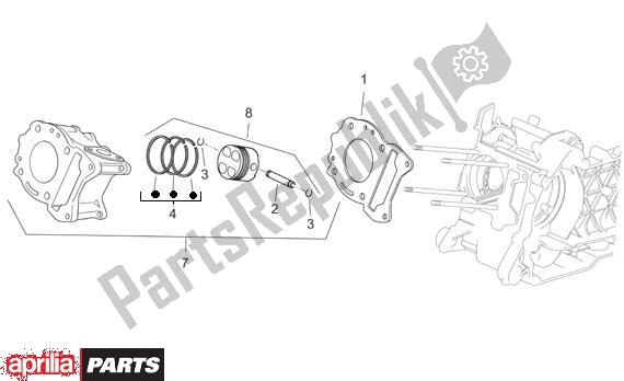 Alle Teile für das Zylinder des Aprilia Scarabeo Light 33 250 2006 - 2008